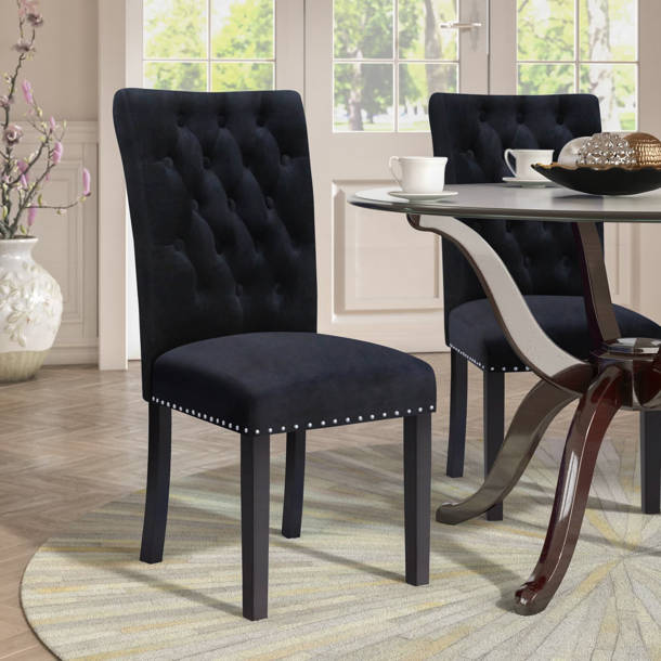Darby Home Co Stonefort Tufted Velvet Solid Back Side Chair & Reviews Wayfair